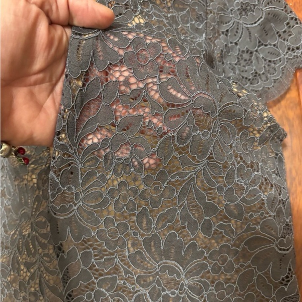 NWT HM Grey on Nude Lace open back Lace Pattern Dress - Picture 8 of 8